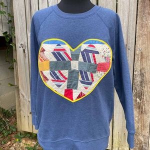 Vintage Patchwork Quilt Heart Sweatshirt